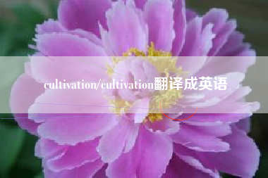 cultivation/cultivation翻译成英语