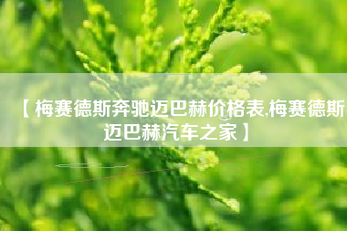 【梅赛德斯奔驰迈巴赫价格表,梅赛德斯迈巴赫汽车之家】