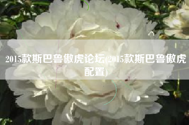 2015款斯巴鲁傲虎论坛(2015款斯巴鲁傲虎配置) 2015款斯巴鲁傲虎论坛(2015款斯巴鲁傲虎配置)