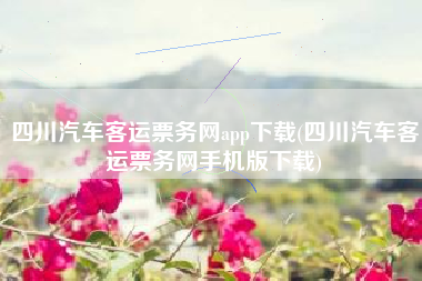 四川汽车客运票务网app下载(四川汽车客运票务网手机版下载) 四川汽车客运票务网app下载(四川汽车客运票务网手机版下载)